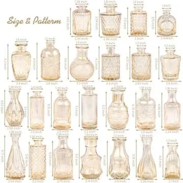 TBWIND Glass Bud Vase Set of 24 for Weddings & Home Decor