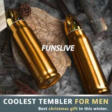 Funslive 17 oz Bullet Thermos Tumbler - Unique Gifts for Men