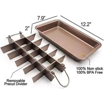 Brownie Pan with Dividers, Non-Stick Backing Pan, Brownie Pan, Lasagna Pan, Brownie Trays,18 Pre-sli...