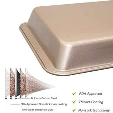 Brownie Pan with Dividers, Non-Stick Backing Pan, Brownie Pan, Lasagna Pan, Brownie Trays,18 Pre-slice Brownie Pan All Edges, Muffin and Cupcake Pan for Baking, Brownie Bites - 12 X 8 X 2 Inches