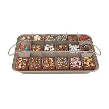 Brownie Pan with Dividers, Non-Stick Backing Pan, Brownie Pan, Lasagna Pan, Brownie Trays,18 Pre-slice Brownie Pan All Edges, Muffin and Cupcake Pan for Baking, Brownie Bites - 12 X 8 X 2 Inches