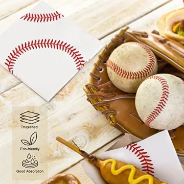 Baseball Design Napkins | Sports Party Supplies 48 Pack