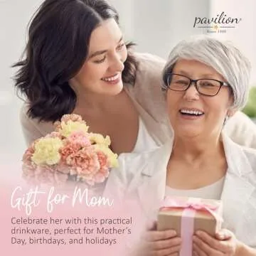 Pavilion Large Ceramic Coffee Mug with "Mama Bear" Text Design, Microwave & Dishwasher Compatible, Tall Coffee or Tea Cups for Moms with Handle, Ideal for Daily Use or Special Occasions - Pink, 20 oz