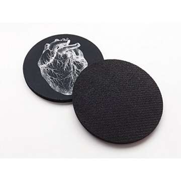 Anatomy Goth Gift Set of 4 or 6 Drink Coasters Skull Anatomical Heart Male Nurse Practitioner Doctor Physician Assistant