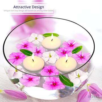 Elegant Royal Imports Clear Glass Slant Bowls for Decor