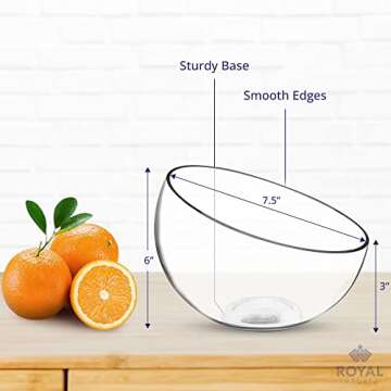 Elegant Royal Imports Clear Glass Slant Bowls for Decor