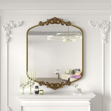 SMIROR Gold Vintage 36x36 Mirror for Home Decor