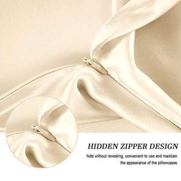 Jocoku 100% Mulberry Silk Pillowcases Set of 2 for Hair and Skin and Super Soft and Breathable Standard Size Nature Silk Pillowcases (Standard, Buff Beige)