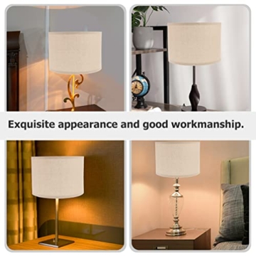 Beavorty 1Pcs Collapsible Lampshade Drum Lampshade Linen Light Cover Fabric Lampshades Desktop Lamp Shade Wall Lamp Shade for Table Lamps Floor Lamps