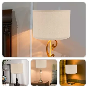 Beavorty 1Pcs Collapsible Lampshade Drum Lampshade Linen Light Cover Fabric Lampshades Desktop Lamp Shade Wall Lamp Shade for Table Lamps Floor Lamps