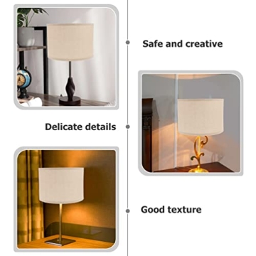 Beavorty 1Pcs Collapsible Lampshade Drum Lampshade Linen Light Cover Fabric Lampshades Desktop Lamp Shade Wall Lamp Shade for Table Lamps Floor Lamps
