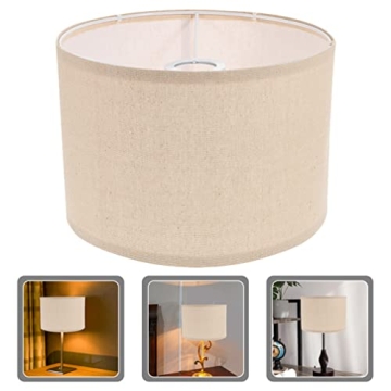 Beavorty 1Pcs Collapsible Lampshade Drum Lampshade Linen Light Cover Fabric Lampshades Desktop Lamp Shade Wall Lamp Shade for Table Lamps Floor Lamps