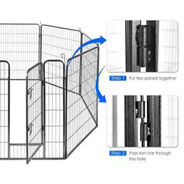 Durable 48 Inch Dog Playpen with Door for Pets