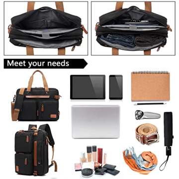 VITARVIX 3 in 1 Laptop Bag for Work and Travel