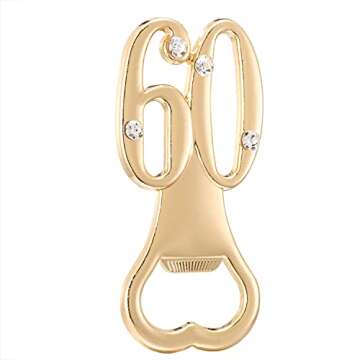 Set of 24 Creative Gold Bottle Openers for 60th Birthday and Anniversary Favors