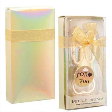 Creative Gold 60th Bottle Openers Set - 24 Pcs for Events