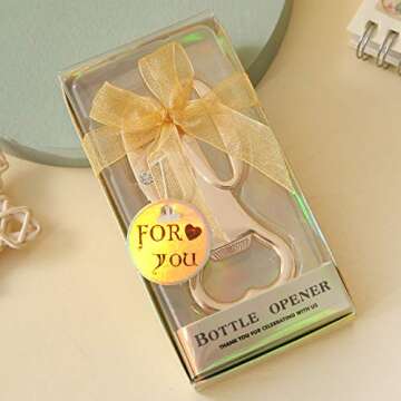 Creative Gold 60th Bottle Openers Set - 24 Pcs for Events