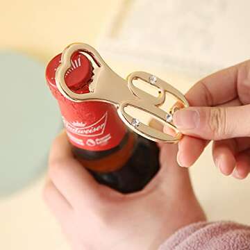Creative Gold 60th Bottle Openers Set - 24 Pcs for Events