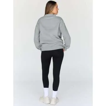 Trendy Queen Womens Oversized Sweatshirts Turtleneck Pullover Long Sleeve Hoodies Tops Fall Fashion Outfits 2025 Clothes GreyGreen S