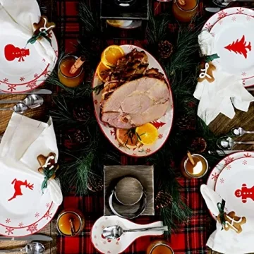 Euro Ceramica Winterfest Collection Dinnerware Set 12-Piece