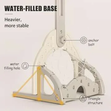 Kids Easy Score Basketball Set, Indoor Outdoor Basketball Hoop Set Adjustable Height Levels,Toddler Sports Activity Center,Basketball Soccer Golf Game Set, Gift for Baby Toy for Baby & Toddlers (Grey)