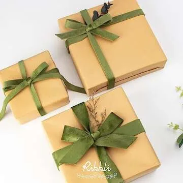 Ribbli Sage Velvet Ribbon Double Faced 1/2 Inch 10-Yard Spool Spring Moss Ribbon Use for Christmas Tree Ornaments Gift Wrapping Wreath Decoration Wedding Boutonnieres