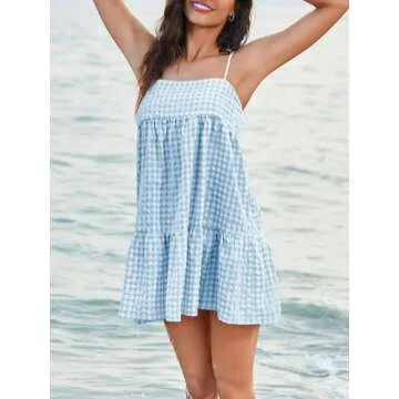 Stylish LPCBDEE A-line Plaid Dress with Pockets