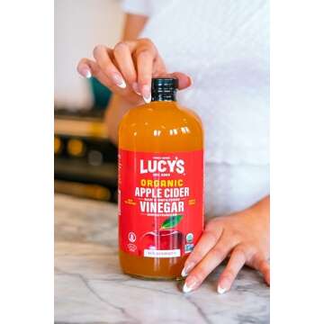 Lucy's Family Owned - 34oz. GLASS BOTTLE (2 PACK) Organic, With the Mother, Apple Cider Vinegar, Unfiltered, Unpasteurized, Raw, and NonGMO