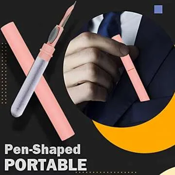 Cleaner Kit for Airpods,Earbuds Cleaning kit for Airpods Pro 1 2 3, Multi-Function Cleaning Tool with Brush Flocking Sponge for Wireless Earphones Bluetooth Headphones Case Camera and Phone (Pink)