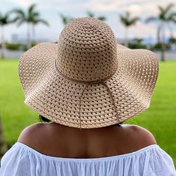 Sowift Women's Stylish Wide Brim Beach Hat for Summer