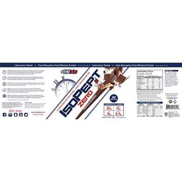 EHP Labs IsoPept Zero Chocolate Decadence (2lbs) Hydrolized WPI Fractions + Whey Protein Isolate, 25g of Protein Per Serving, 0 Sugar, 0 Fat, 5.7g of BCAAs - 30 Servings