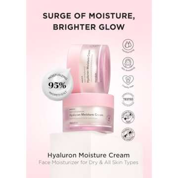 Hanskin Real Complexion Hyaluronic Moisture Cream,Hyaluronic Acid Moisturizer with Niacinamide Vitam...