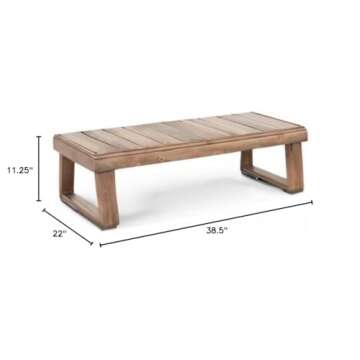 Outdoor Acacia Wood Rectangular Coffee Table Brown Rustic Water Resistant