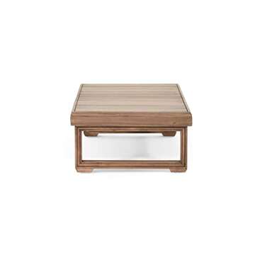 Outdoor Acacia Wood Rectangular Coffee Table Brown Rustic Water Resistant