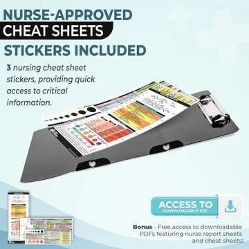 First Lifesaver Nursing Clipboard 3 Layers Aluminum Foldable Nurse Clipboard with Strong ClipFor Nurses, Nursing Students and Doctors (Black)