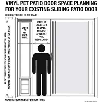 Ideal Pet VPP VINYL Pet Patio Door with Single Pane Glass and Clear Flexible Flap. Fits1 ½” -1 ¾...