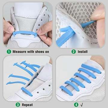 INMAKER No Tie Shoe Laces for Adults and Kids, Elastic Shoelaces for Sneakers, Rubber Silicone Tieless Laces