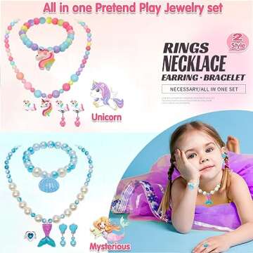 Toys for Girls Jewelry,37PCS Princess Toddler Girl Toys Age 6-8 for Pretend Play & Dress Up, Adjusta...