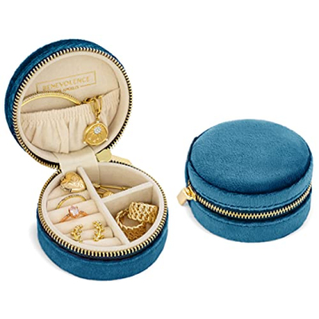 Elegant Velvet Travel Jewelry Case Organizer for Women