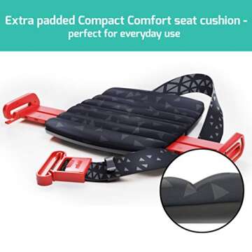 New mifold Comfort Grab-and-go Car Backless Booster Seat- 3X Thicker Cushion! Compact and Portable f...