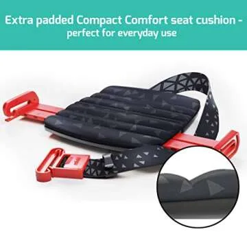New mifold Comfort Grab-and-go Car Backless Booster Seat- 3X Thicker Cushion! Compact and Portable f...
