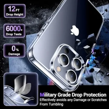 Temdan Clear iPhone 15 Pro Max Case Military-Grade Protection