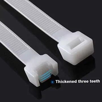 Zip Ties 16 Inch 100 per pack with 70 Pounds Tensile Strength Heavy duty cable ties White Self-Locking Nylon Wire Ties