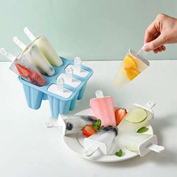 Popsicle Mould 6-Piece Silicone Ice Pop Maker Set