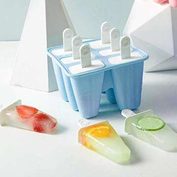 Popsicle Mould 6-Piece Silicone Ice Pop Maker Set