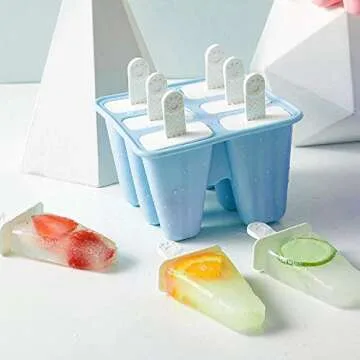 Popsicle Mould 6-Piece Silicone Ice Pop Maker Set