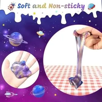 Holydeck 24 Pack Valentines Day Gifts for Kids, Galaxy Slime with Greeting Card Box Stress Relief Slime Toy for Adult Party Favor, Valentine's Day Classroom Exchange Prizes Gift Set