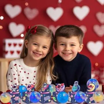 Holydeck 24 Pack Valentines Day Gifts for Kids, Galaxy Slime with Greeting Card Box Stress Relief Slime Toy for Adult Party Favor, Valentine's Day Classroom Exchange Prizes Gift Set