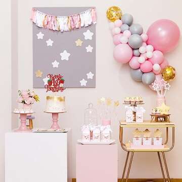 1 PCS Berry 1st Birthday Cake Topper with Flower Glitter Sweet Fruit Theme First Birthday Strawberry One Cake Pick for Strawberry Theme Baby Shower Kids 1st Birthday Party Cake Decorations Supplies