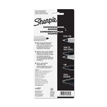 SHARPIE Retractable Permanent Markers, Fine Point, Assorted Colors, 3 Count